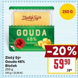 Sýr Gouda 48% Zlatý sýr Milkpol