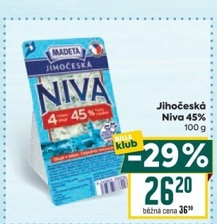 Sýr Niva Jihočeská 45% Madeta
