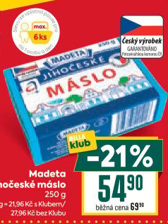 Máslo Jihočeské Madeta