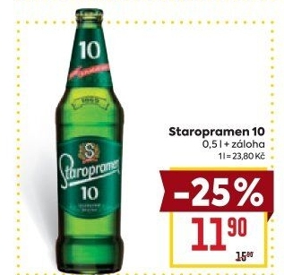 Pivo světlé výčepní 10° Staropramen
