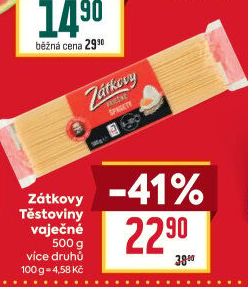 Těstoviny vaječné Zátkovy