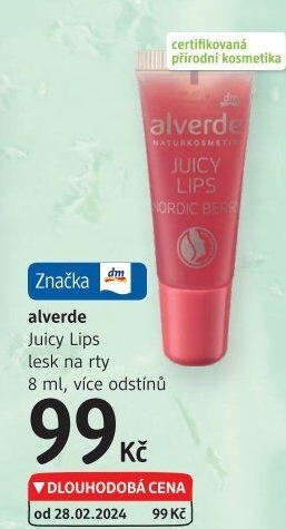 Lesk na rty Juicy lips Alverde