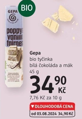Tyčinka čokoládová bio Gepa