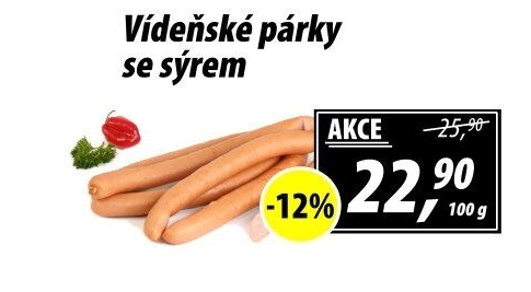 Párky vídeňské se sýrem