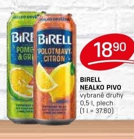 Nealkoholické pivo ochucené Birell