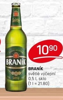 Pivo světlé výčepní 10° Braník
