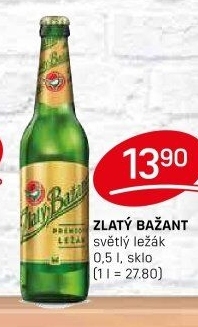 Pivo světlý ležák 12° Zlatý Bažant