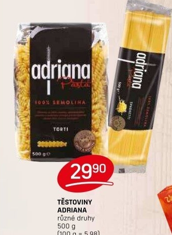 Těstoviny semolinové Adriana
