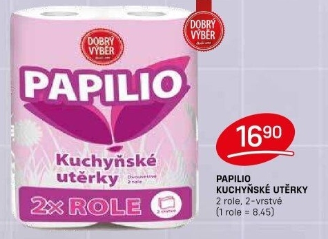 Utěrky kuchyňské 2vrstvé Papilio Dobrý Výběr