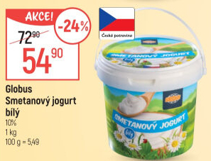 Bílý jogurt smetanový Globus