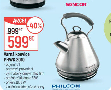 Rychlovarná konvice Philco PHWK 2010