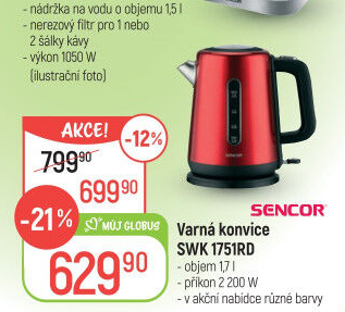 Rychlovarná konvice Sencor SWK 1751