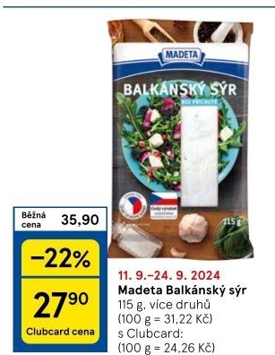 Balkánský sýr Madeta