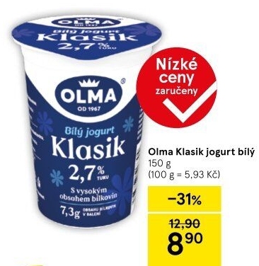 Bílý jogurt Klasik Olma
