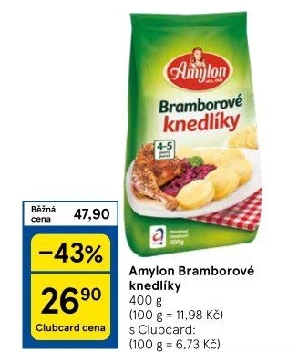 Bramborové knedlíky v prášku Amylon