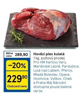 Hovězí plec kulatá - falešná svíčková