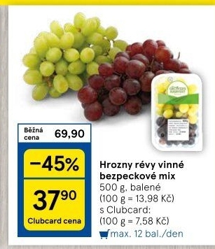 Hrozny mix bezsemenné The Grower'