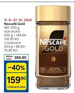 Instantní kávy Nescafé Gold