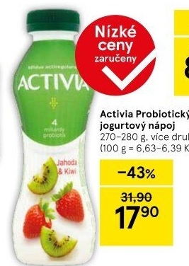 Jogurtový nápoj Activia Danone