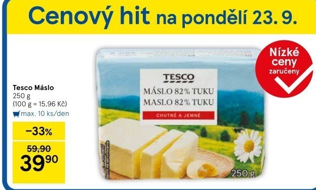 Máslo Tesco