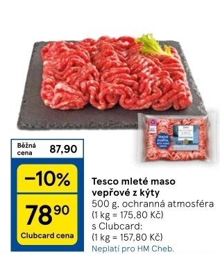 Maso mleté vepřové Tesco