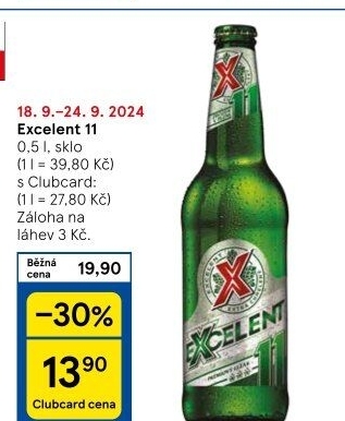 Pivo světlý ležák 11° Excelent