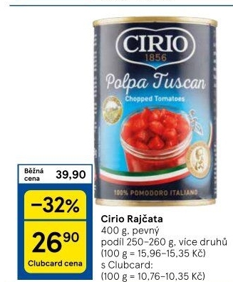 Rajčata loupaná Cirio