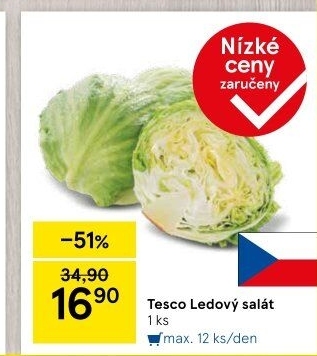 Salát ledový Tesco