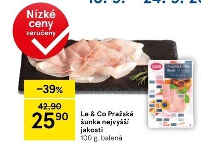 Šunka pražská nejvyšší jakosti LE&amp