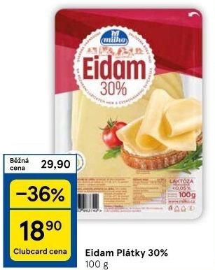 Sýr Eidam 30% Milko