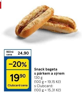 Bageta s párkem a sýrem