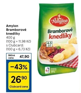 Bramborové knedlíky v prášku Amylon