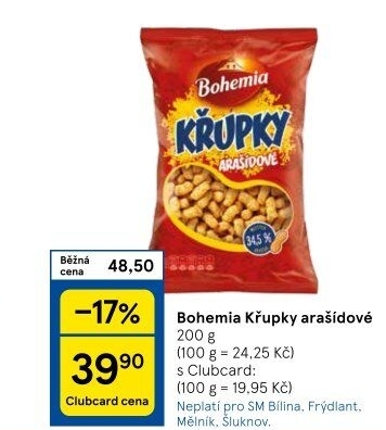 Křupky arašídové Bohemia
