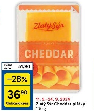 Sýr Cheddar Zlatý sýr