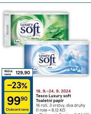 Toaletní papír 3vrstvý Luxury Tesco