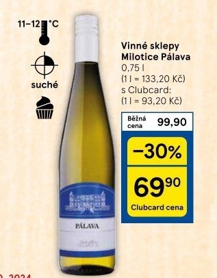 Víno Pálava Vinné sklepy Milotice