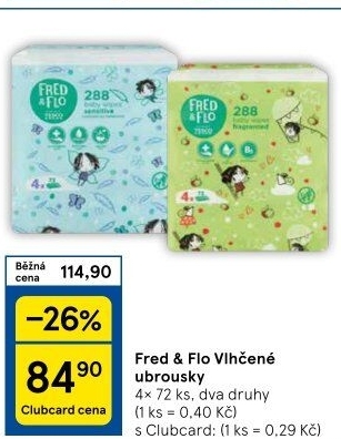 Vlhčené ubrousky Fred&amp