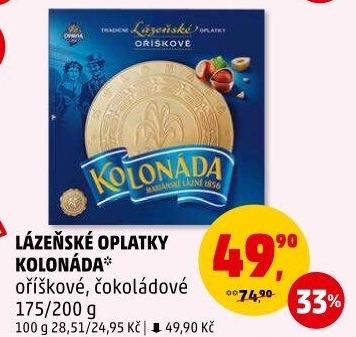 Lázeňské oplatky Kolonáda Opavia