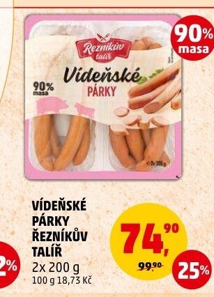 Párky vídeňské Řezníkův talíř