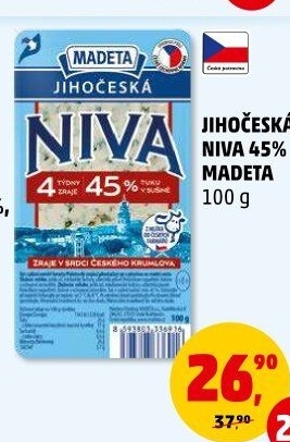 Sýr Niva Jihočeská 45% Madeta