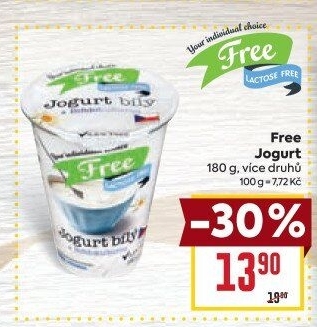 Bílý jogurt bez laktózy Laktose Free