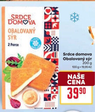 Obalovaný sýr mražený Srdce domova