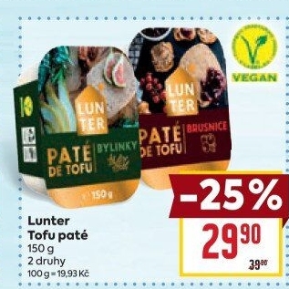 Paštika Paté de tofu Lunter