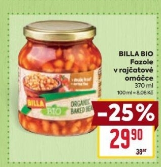 Pečené fazole v rajčatové omáčce Bio Billa