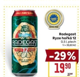 Pivo světlý ležák 12° Ryze hořká Radegast