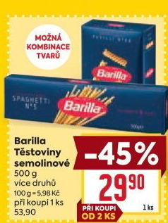Těstoviny semolinové Barilla