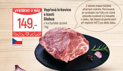Vepřová krkovice s kostí Globus