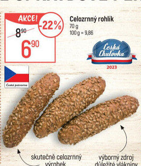 Celozrnný rohlík