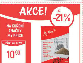 Koření Pepř černý mletý My Price
