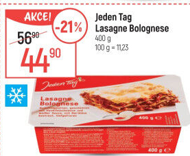 Lasagne bolognese mražené Jeden Tag